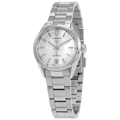 Tag Heuer Carrera Automatic White Mother of Pearl Dial Ladies Watch WBN2410-BA0621 (arb7653)