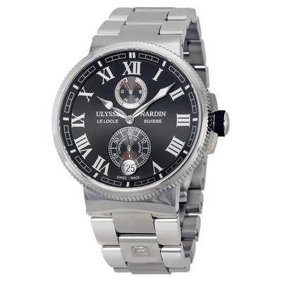Ulysse Nardin Marine Chronometer Black Dial Mens Watch: 1183-126-7M/42 (black, arb8033)