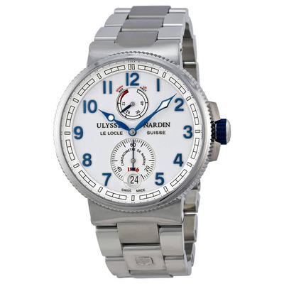 Ulysse Nardin Marine Chronometer 1183-126-7M-60 White Dial Stainless Steel Mens Watch (blue, arb8035)