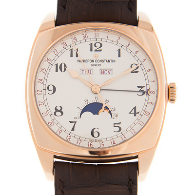 Vacheron Constantin Harmony Silver Dial Mens Watch 18kt Rose Gold Case Model:4000S/000R-B123 (brown, arb6978)