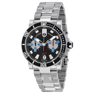 Ulysse Nardin Maxi Marine Chrono Black Dial Men's Watch 8003-102-7/92 (black, arb7980)