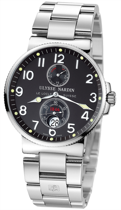 Ulysse Nardin Maxi Marine Chronometer Black Dial Stainless Steel Mens Watch 263-66-7/62 (black, arb6955)