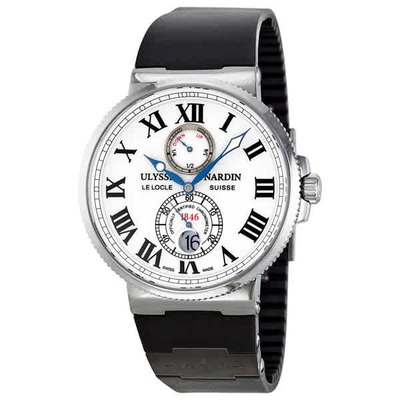 Ulysse Nardin Maxi Marine Chronometer White Dial Mens Watch 263-67-40 263-67-3/40 (black, arb6956)