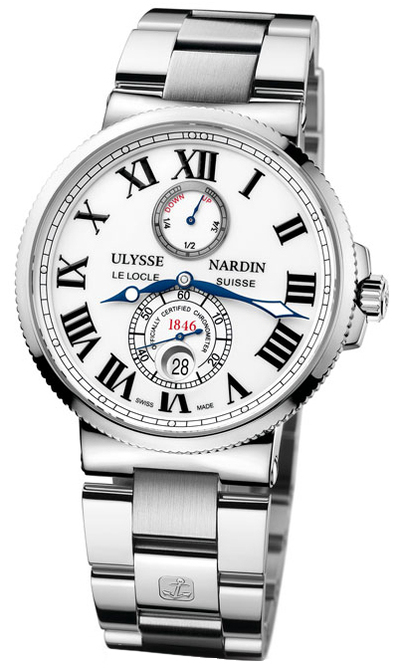 Ulysse Nardin Maxi Marine Chronometer White Dial Stainless Steel Automatic Mens Watch 263-67-7M/40 (arb6958)