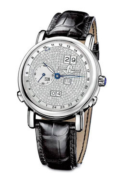 Ulysse Nardin GMT Perpetual Diamond Pave Dial Automatic Mens Watch 320-82-091 (black, arb7947)