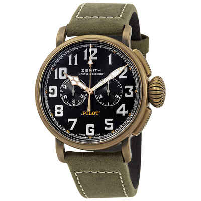 Zenith Pilot Bronze Chronograph Automatic Mens Watch 29.2430.4069/21.C800 (black, arb8221)