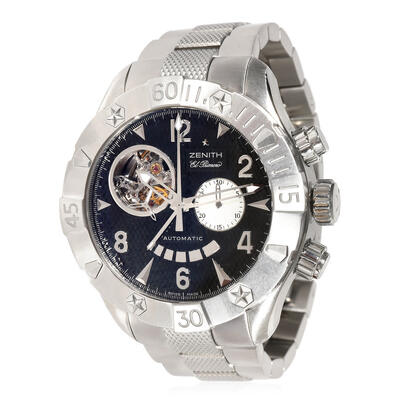 Pre-owned Zenith Defy Classic Chronograph Hand-Wind Black Dial Mens Watch 03.0526.4021 (black, arb6894)
