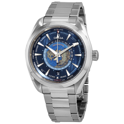 Pre-owned Omega Seamaster Aqua Terra GMT Blue Dial Men's Watch 220.10.43.22.03.001 (blue, arb17631)