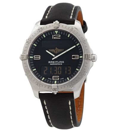 Breitling Aerospace Alarm Chronograph Quartz Analog-Digital Mens Watch J5606211/B165.568P.J18 (black, arb1129)