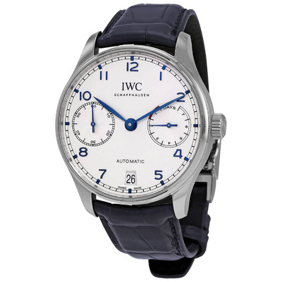IWC Portugieser Automatic Silver Dial Mens Watch IW500705 (blue, arb2356)