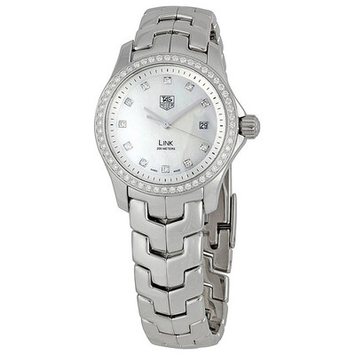Pre-Owned Tag Heuer Link Diamond White Mother-of-Pearl Dial Ladies Watch wjf1319.ba0572 (arb24473)