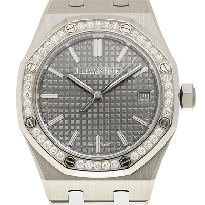 Audemars Piguet Royal Oak Automatic Diamond Grey Dial Unisex Watch - Ref: 15551ST.ZZ.1356ST.06 (arb515)