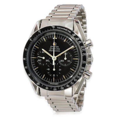Pre-owned Omega Speedmaster Chronograph Hand Wind Black Dial Mens Watch Ref. 145.022-69 (black, arb3795)