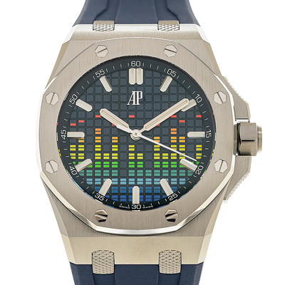 Audemars Piguet Royal Oak Offshore 'SELFWINDING - MUSIC EDITION' Automatic Mens Blue Dial Watch 15600ti.oo.a343ca.01 (blue, arb516)