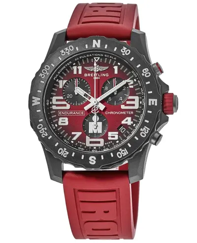 Breitling Endurance Pro Chronograph Ironman Red Dial Rubber Strap Men's Watch [x823109a1k1s1] (red, arb13262)