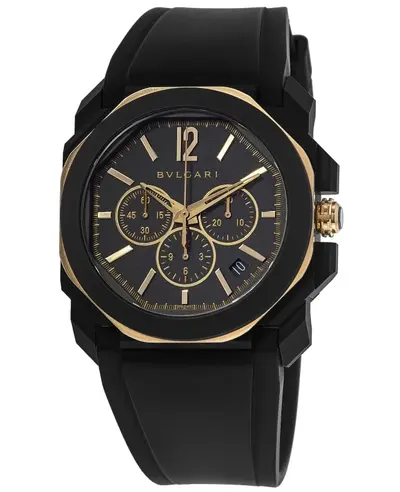 Bulgari Octo Velocissimo Automatic Steel Rubber Strap Men's Watch Model 103075 (black, arb9317)