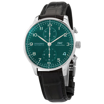 IWC Portugieser Chronograph Automatic Green Dial Mens Watch IW371615 (black, arb2338)