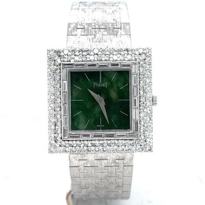 Pre-owned Piaget Vintage Hand-Wind Diamond Green Dial Ladies Watch 9209A67 (arb3844)