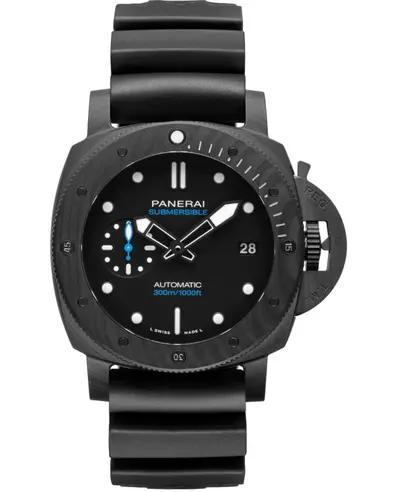 Panerai Submersible PAM01231, Black Dial Rubber Strap Men's Watch (black, arb12541)