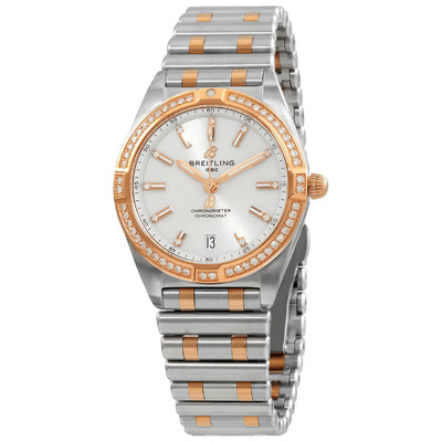 U77310591A1U1 Breitling Chronomat Quartz Diamond White Dial Ladies Watch (arb1784)