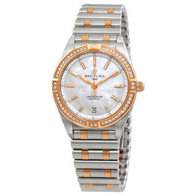 Breitling Chronomat Quartz Chronometer Diamond Mother of Pearl Dial Two-tone Ladies Watch U77310591A2U1 (arb1785)