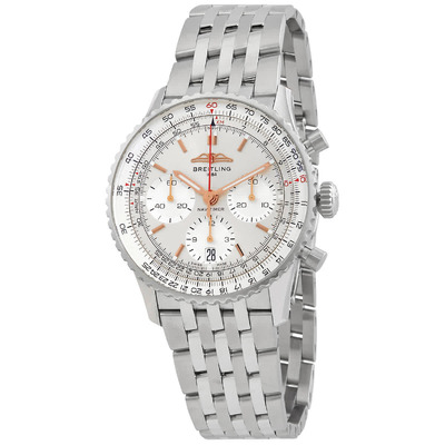 Men's Breitling Navitimer Chronograph Automatic Chronometer Silver Dial ab0139211g1a1 (arb1066)