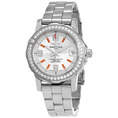 Breitling Colt Series 7 Ladies Quartz Watch A7738753/G764.158A Diamond Bezel Silver Dial (arb1741)