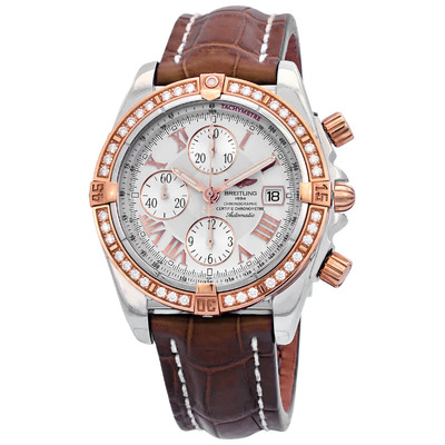 Breitling Chronomat Evolution Chronograph Automatic Chronometer Diamond Silver Dial Mens Watch C1335653/A619.737P.A20BA.1 (brown, arb1112)
