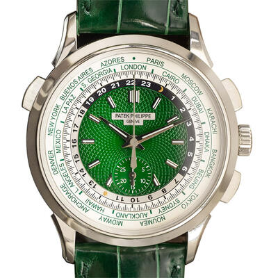 Patek Philippe Complications 5930P-001 World Time Automatic Mens Watch Green Dial (green, arb6421)