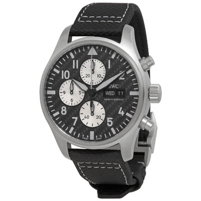 IWC Pilot Chronograph AMG Automatic Carbon Dial Mens Watch IW377903 (black, arb3304)