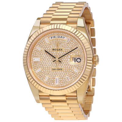 Rolex Day-Date 40 Diamond-Paved Dial Mens Yellow Gold M228238-0054 (arb5837)