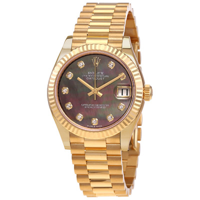 Rolex Datejust 31 Automatic in Yellow Gold, Diamond Mother-of-Pearl Dial, Ref. 278278BKMDP M278278-0038 (black, arb7826)