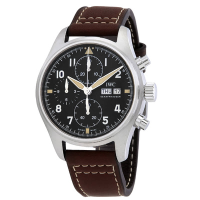 IWC Men's Pilot Spitfire Chronograph Automatic Watch - IW387903 (black, arb3315)