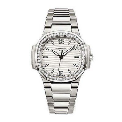 7018-1A-001 Patek Philippe Nautilus Stainless Steel Diamond Bezel Ladies Watch (arb4976)