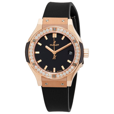 Hublot Classic Fusion Mat Black Dial Ladies 18 Carat Rose Gold Watch 581.OX.1181.RX.1104 (black, arb1879)