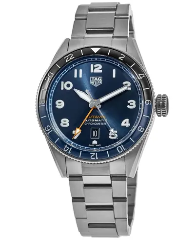 WBE511A.BA0650 Tag Heuer Autavia - COSC Certified Automatic Chronograph GMT Blue Dial Steel Men's Watch (blue, arb12986)