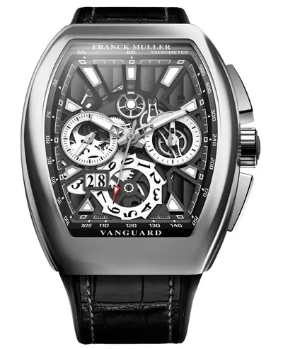 FRANCK MULLER VANGUARD SKELETON DIAL LEATHER STRAP MEN'S WATCH MODEL V45CCGDSQTAC V 45 CC GD SQT AC (black, arb12797)
