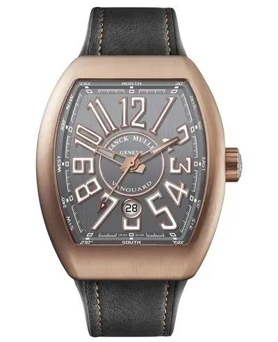 Vanguard Grey Dial Leather Strap Men's Watch Model V45SCBR5NGR Franck Muller V 45 SC BR 5N GR (arb12816)