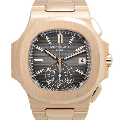Pre-owned Patek Philippe Nautilus Chronograph 5980-1R-001 Black Dial Mens Watch (black, arb24935)