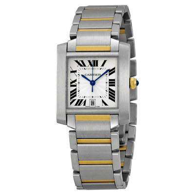 Pre-owned Cartier Tank Francaise Mens Watch w51005q4 (blue, arb22940)