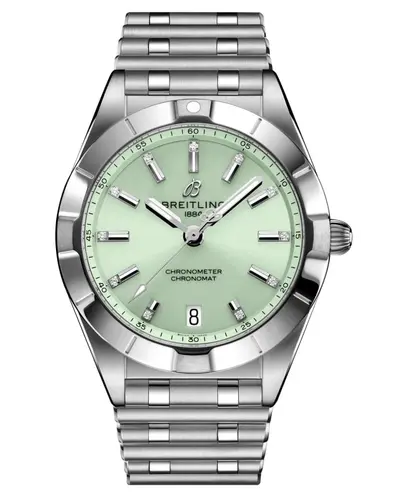Breitling Chronomat Quartz 32 Green Diamond Dial Steel Women's Watch model A7731010L1A1 (green, arb11359)