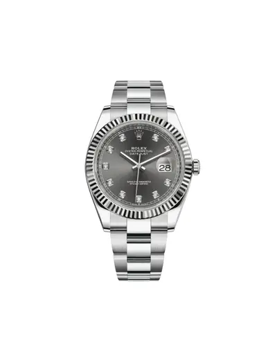 Rolex Datejust 41 Dark Rhodium Diamond Dial Men's Watch M126334-0005 (arb12159)