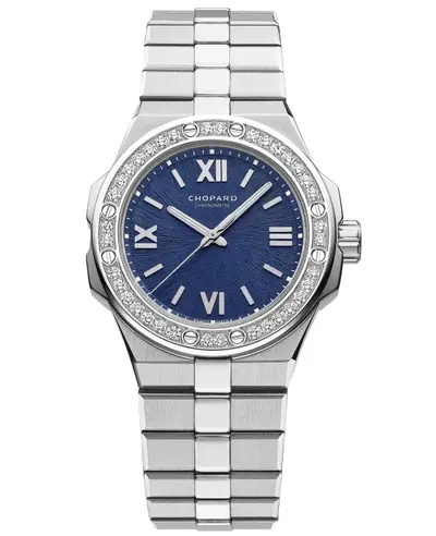 Chopard Alpine Eagle 33 Automatic Blue Dial Diamond Bezel Steel Women's Watch Model: 298617-3002 (blue, arb10129)