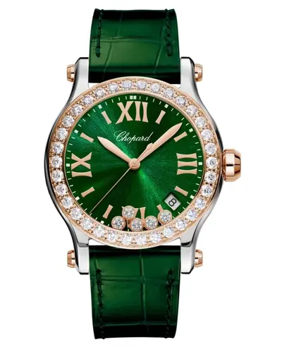 Chopard Happy Sport Medium Model 278582-6007 Luxury Women's Watch (green, arb10049)