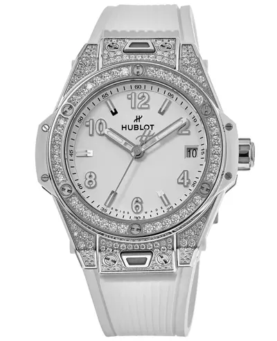 Hublot Big Bang One Click White Dial Diamond Rubber Strap Women's Watch Model 465SE2010RW1604 465.SE.2010.RW.1604 (white, arb10694)