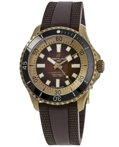 Breitling Superocean Automatic Model N17376201Q1S1 Brown Dial Bronze Rubber Strap Men's Watch (brown, arb12502)