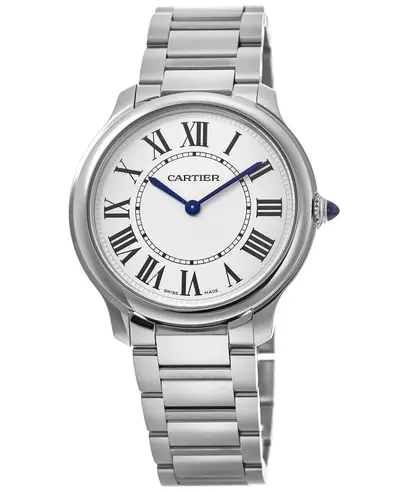 Authentic Cartier Ronde Must De Cartier in Steel with Silver Dial Model WSRN0034 (arb13223)