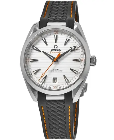 Omega Seamaster Aqua Terra 150m Master Co-Axial Silver Dial Rubber Strap Men's Watch Model 220.12.41.21.02.002 (arb9810)