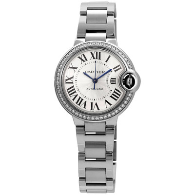 Cartier Ballon Bleu Automatic Diamond Silver Dial Ladies Watch W4BB0023 (blue, arb1984)