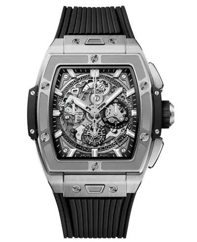 Hublot Spirit of Big Bang Chronograph Skeleton Dial Rubber Strap Men's Watch - Model 642.NX.0170.RX (arb11073)